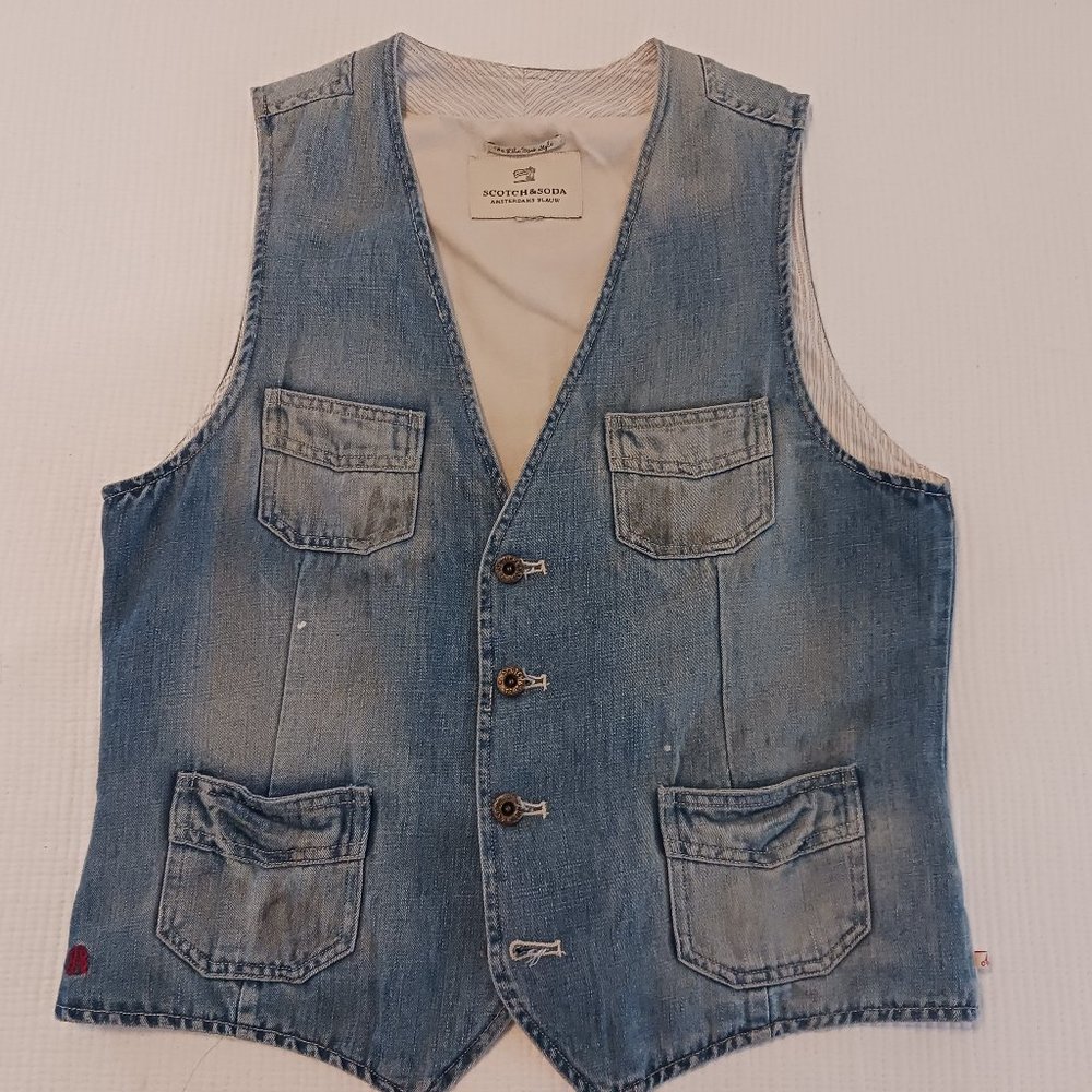 Nwot Scotch & Soda jean vest size small